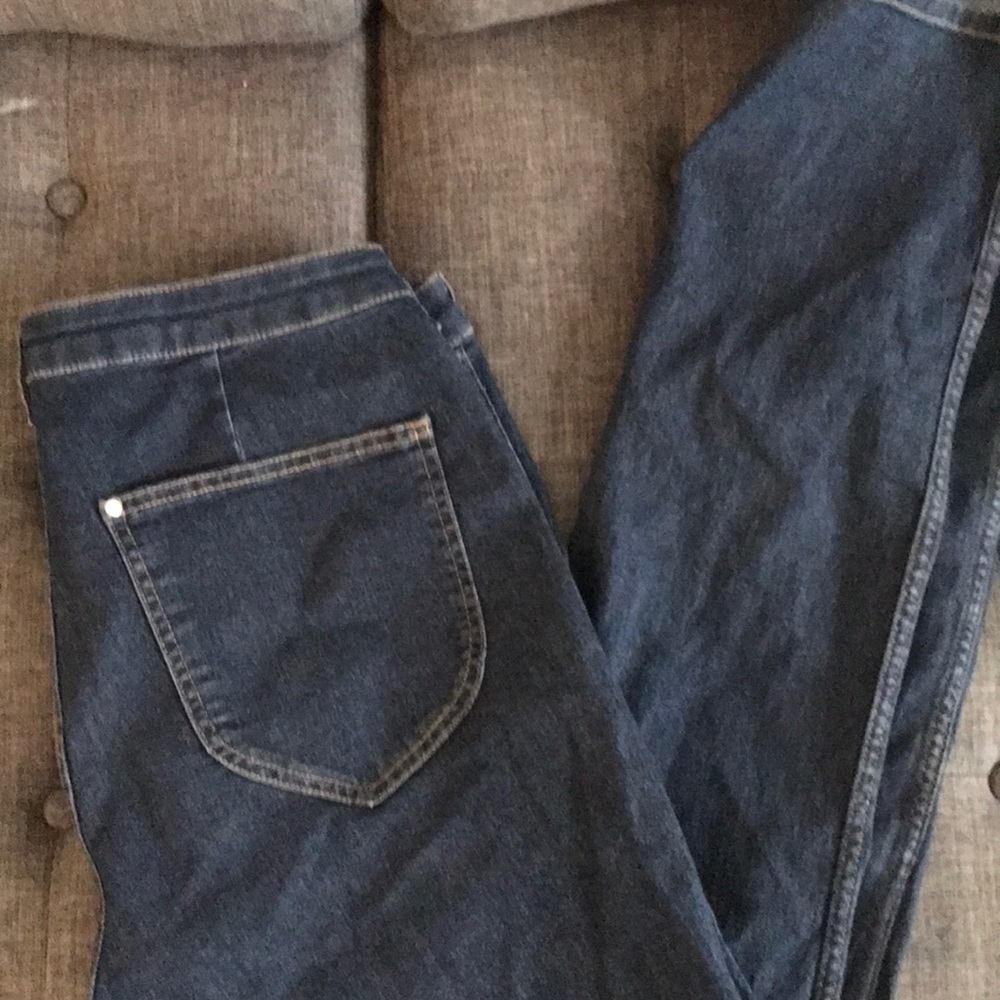 34 waist ankle dark denim jeans